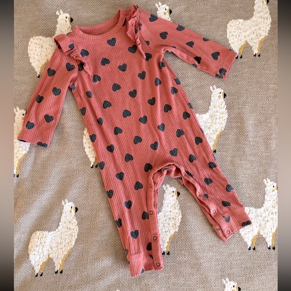 SOLD Cat & Jack 6-9 Month Ribbed Heart Romper